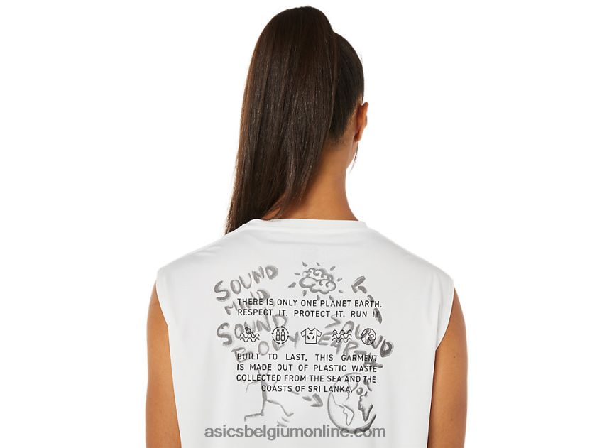 Ocean Waste-looptop voor dames V6HXR23483 natuurlijk wit Asics