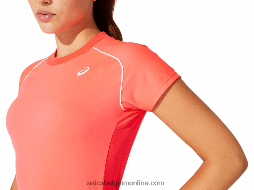 T-shirt met biezen voor dames V6HXR23820 diva roze Asics