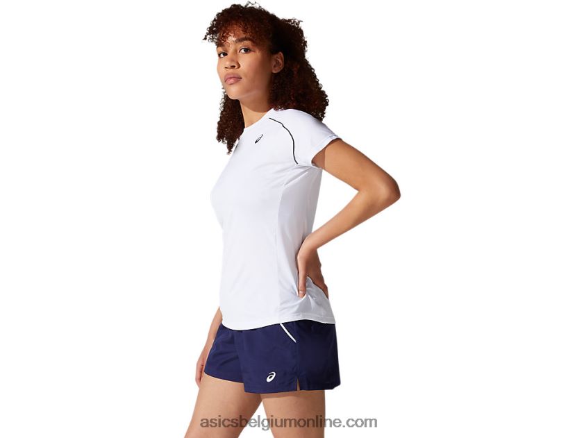 T-shirt met biezen voor dames V6HXR23880 briljant wit Asics