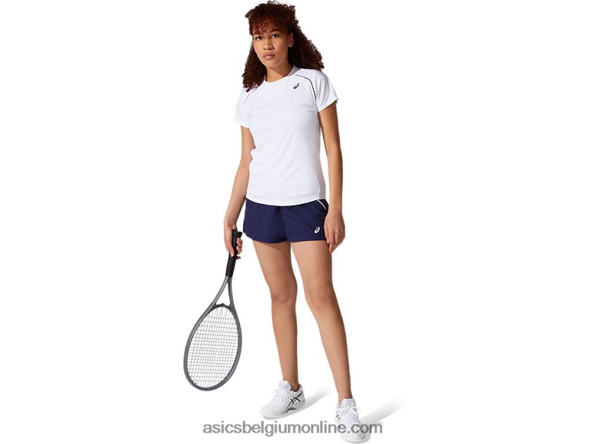 T-shirt met biezen voor dames V6HXR23880 briljant wit Asics