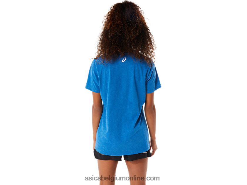 V-hals met korte mouwen en print voor dames V6HXR22818 meer rijden heide Asics