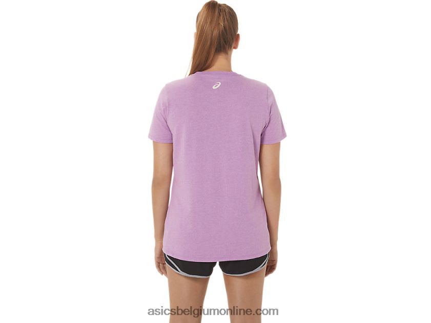 V-hals met zonnebloemslogan voor dames V6HXR22778 orchidee heide Asics