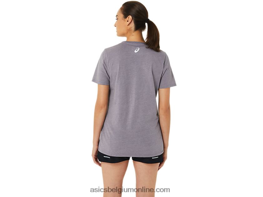 V-hals met zonnebloemslogan voor dames V6HXR23201 lavendel grijze heide Asics