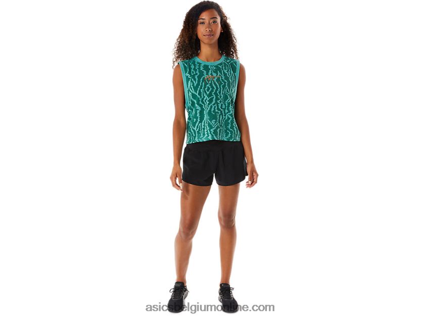 allover bedrukte spier crop voor dames V6HXR22836 salie heide Asics