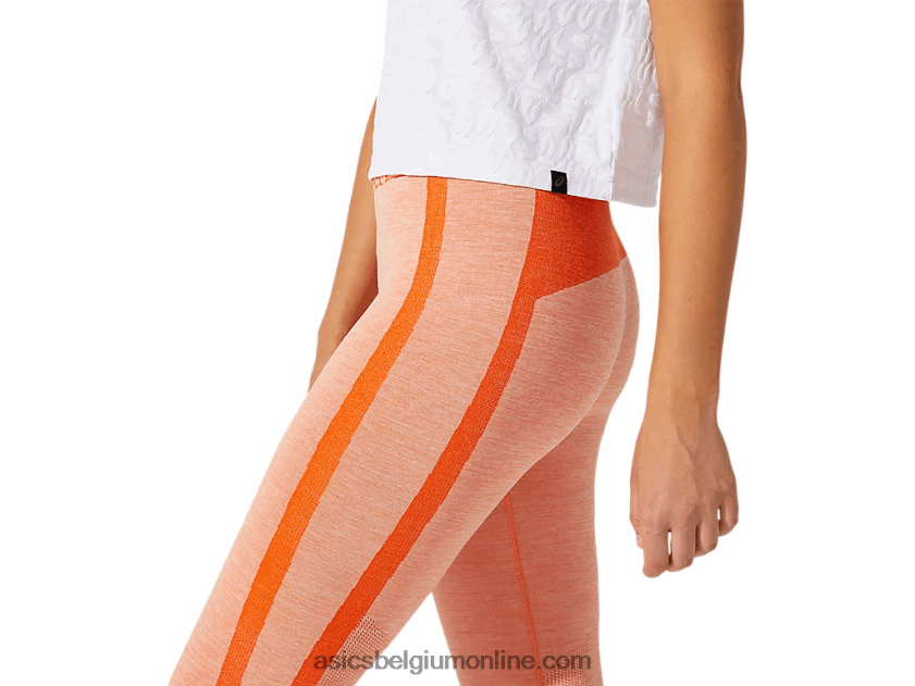 cropped logo jacquard korte mouw voor dames V6HXR23968 briljant wit Asics