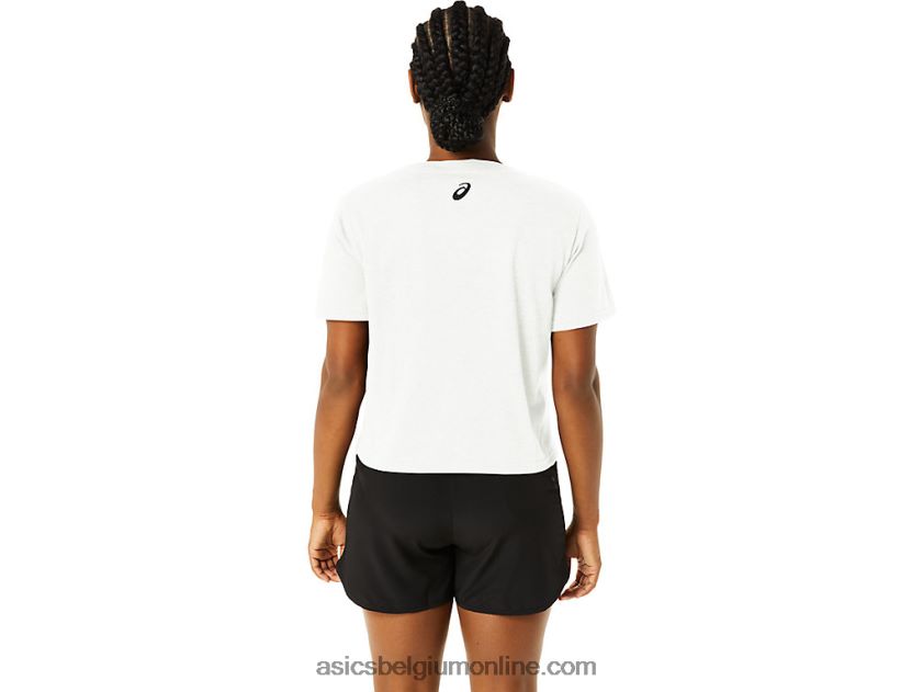dames gestreept boxy T-shirt met korte mouwen V6HXR22718 briljant wit Asics