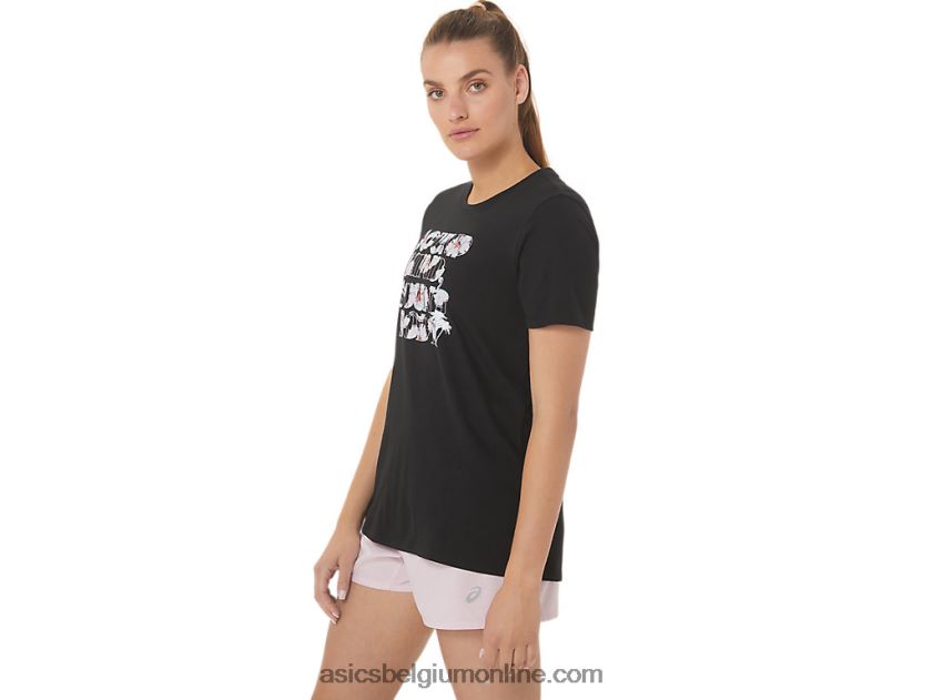 dames hibiscus slogan crew V6HXR22751 prestatie zwart Asics