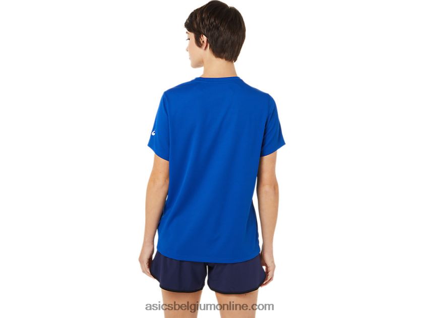 dames lam ready-set ii korte mouw 2 V6HXR23629 blauw Asics