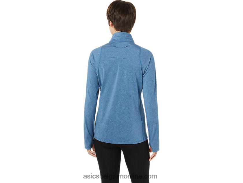 dames lam thermopolis halve ritssluiting V6HXR23652 mako blauwe heide Asics