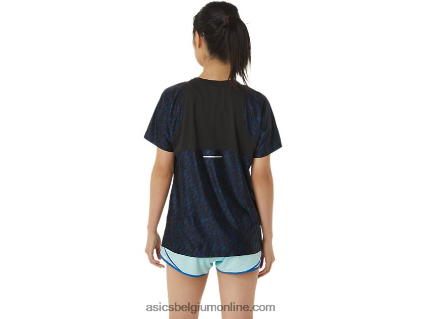 dames pr lyte run met korte mouwen V6HXR23387 nachtschaduw/lake drive print Asics