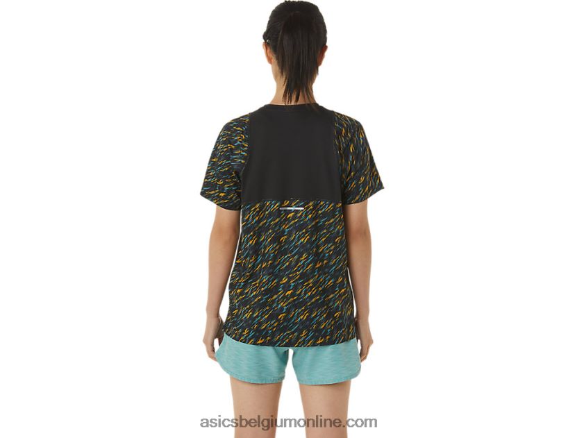 dames pr lyte run met korte mouwen V6HXR23388 nachtschaduw/salie print Asics