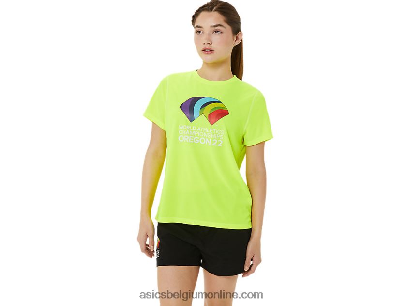 dames ready-set ii korte mouw wc V6HXR23220 veiligheid geel Asics