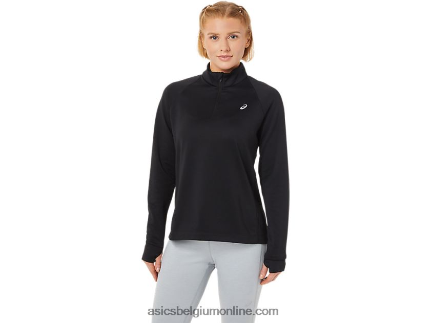 dames thermopolis 1/4 ritssluiting V6HXR23636 prestatie zwart Asics