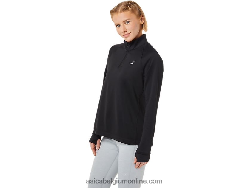 dames thermopolis 1/4 ritssluiting V6HXR23636 prestatie zwart Asics