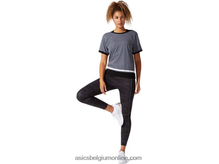 dames top met korte mouwen in kleurvlakken V6HXR24077 drager grijze heide Asics