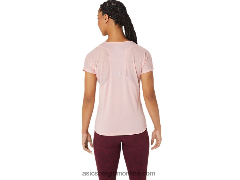 dames top met v-hals en korte mouwen V6HXR22773 berijpte roos Asics