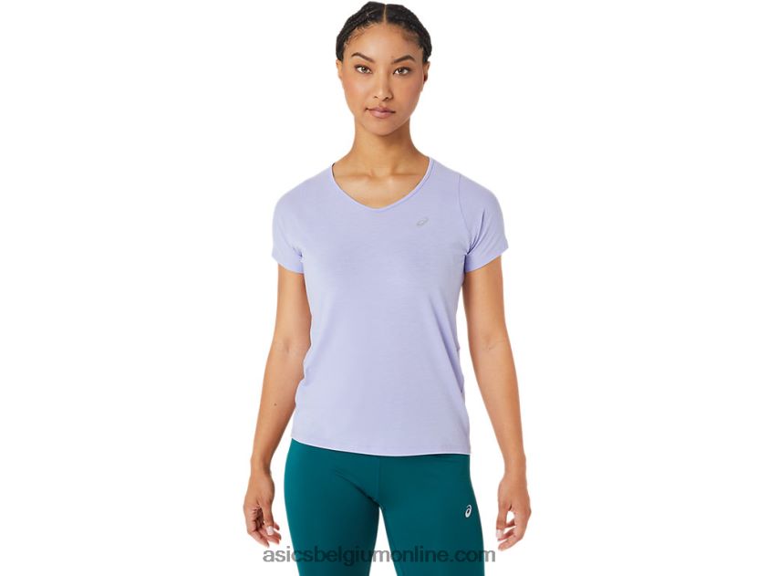 dames top met v-hals en korte mouwen V6HXR22998 damp Asics