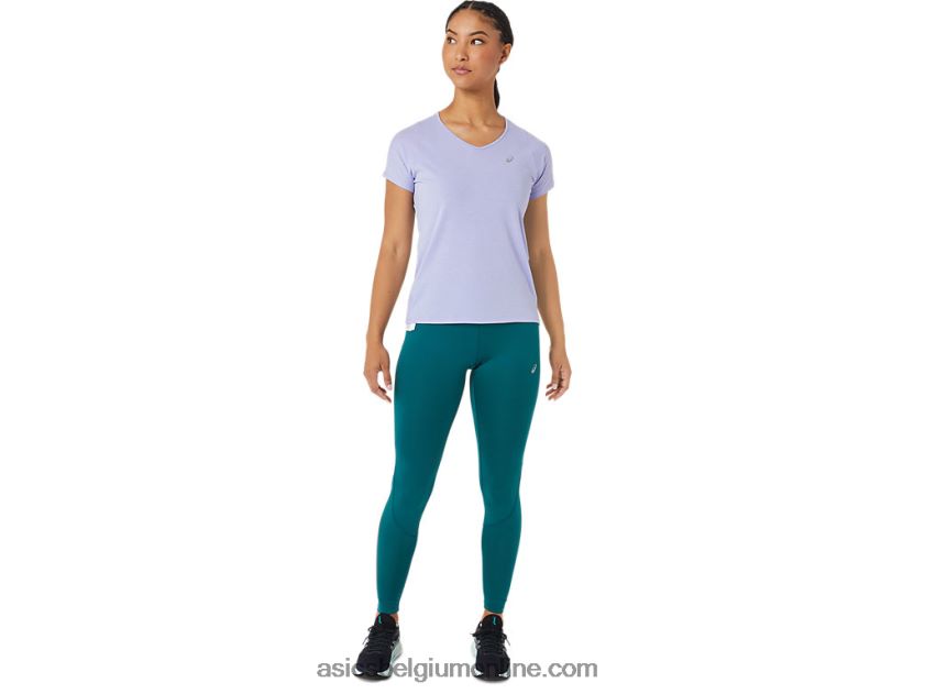 dames top met v-hals en korte mouwen V6HXR22998 damp Asics