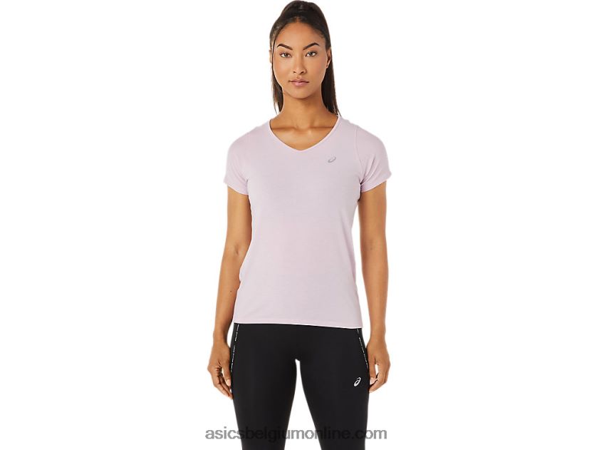 dames top met v-hals en korte mouwen V6HXR23342 nauwelijks gestegen Asics