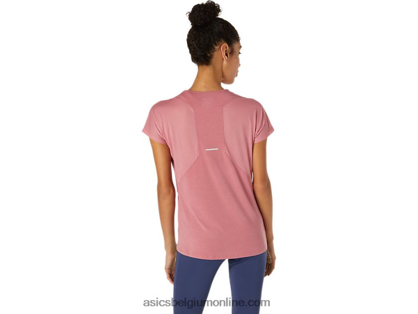dames top met v-hals en korte mouwen V6HXR23832 rokerige roos Asics