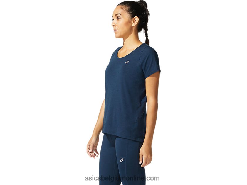 dames top met v-hals en korte mouwen V6HXR24044 frans blauw Asics