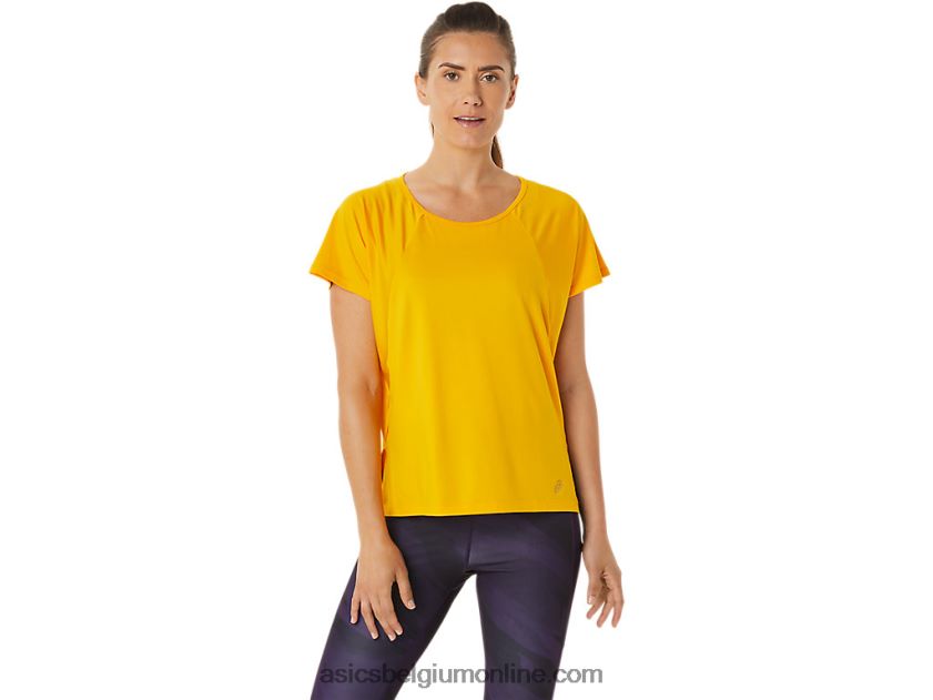 dames top met zijsplit en korte mouwen V6HXR22940 zonnebloem Asics