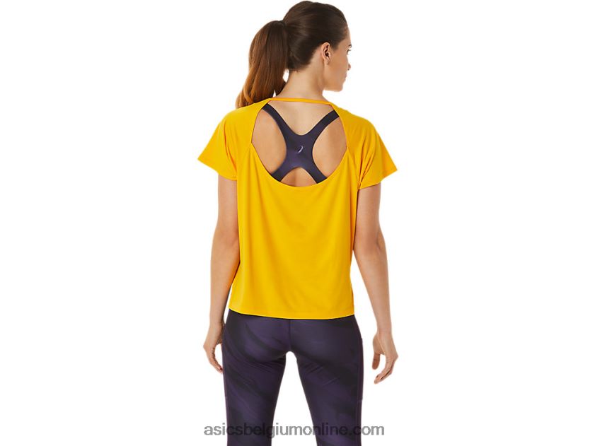 dames top met zijsplit en korte mouwen V6HXR22940 zonnebloem Asics