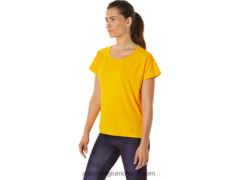 dames top met zijsplit en korte mouwen V6HXR22940 zonnebloem Asics