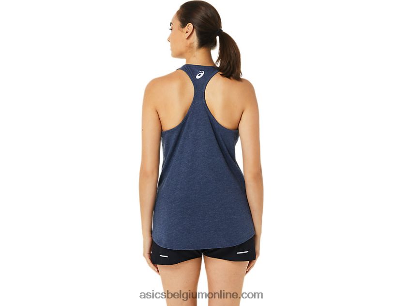 damesspiraal een sterren en strepen korte mouw V6HXR23186 peacoat heide Asics