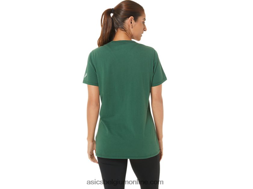 est 1977 V-hals T-shirt met korte mouwen voor dames V6HXR22726 jager groene heide Asics