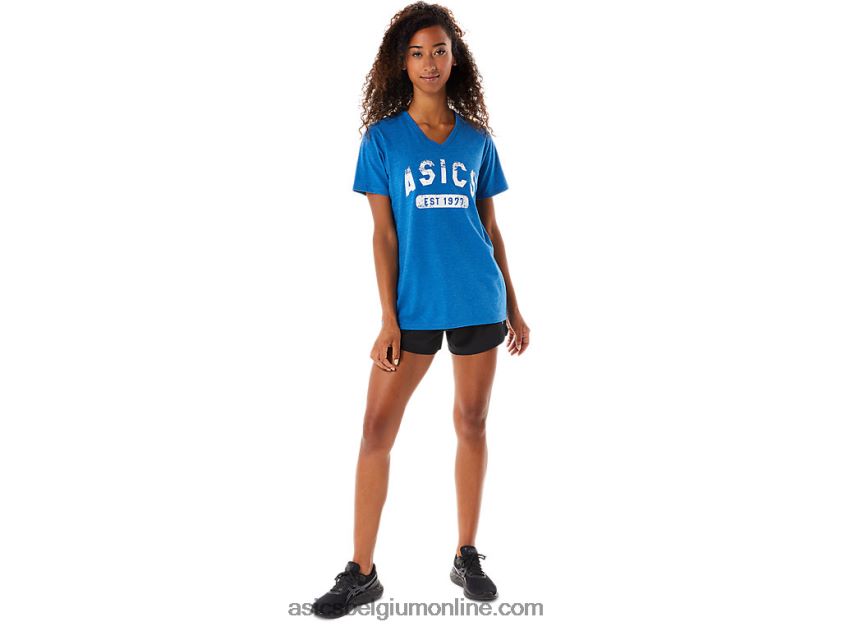 est 1977 V-hals T-shirt met korte mouwen voor dames V6HXR22982 meer rijden Asics
