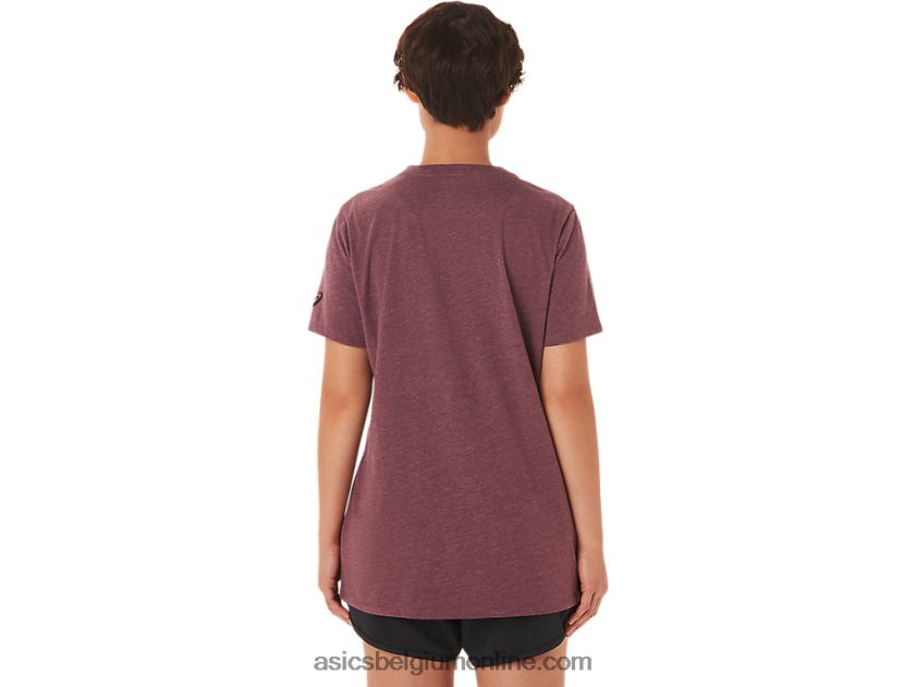 est 1977 V-hals T-shirt met korte mouwen voor dames V6HXR23421 diepe marsheide Asics