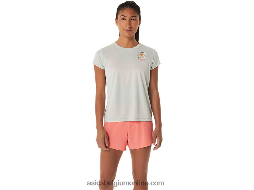 fujitrail-top met korte mouwen voor dames V6HXR22510 lichte salie Asics