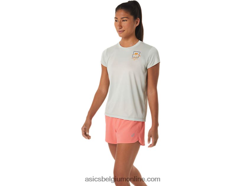 fujitrail-top met korte mouwen voor dames V6HXR22510 lichte salie Asics