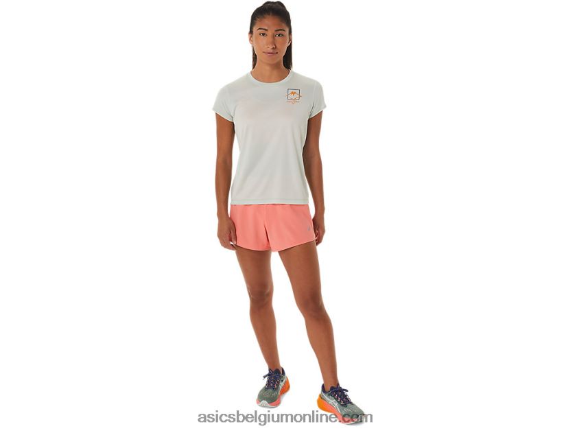 fujitrail-top met korte mouwen voor dames V6HXR22510 lichte salie Asics