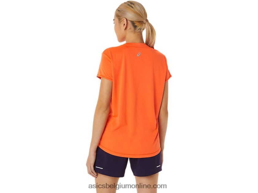 fujitrail-top met korte mouwen voor dames V6HXR23075 nova oranje Asics