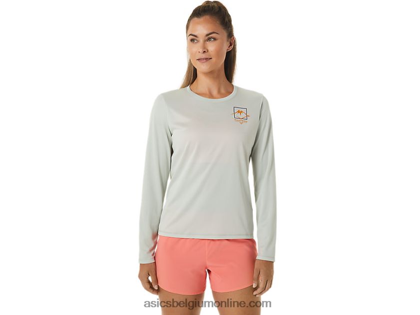 fujitrail-top met lange mouwen voor dames V6HXR22476 lichte salie Asics