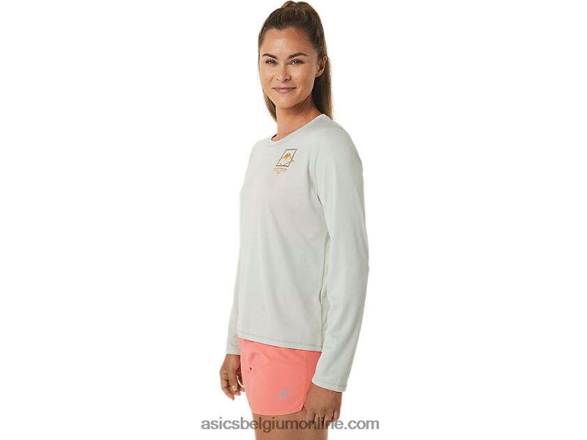 fujitrail-top met lange mouwen voor dames V6HXR22476 lichte salie Asics