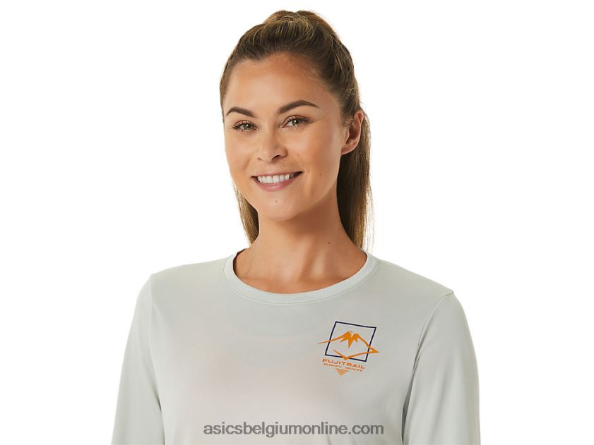 fujitrail-top met lange mouwen voor dames V6HXR22476 lichte salie Asics