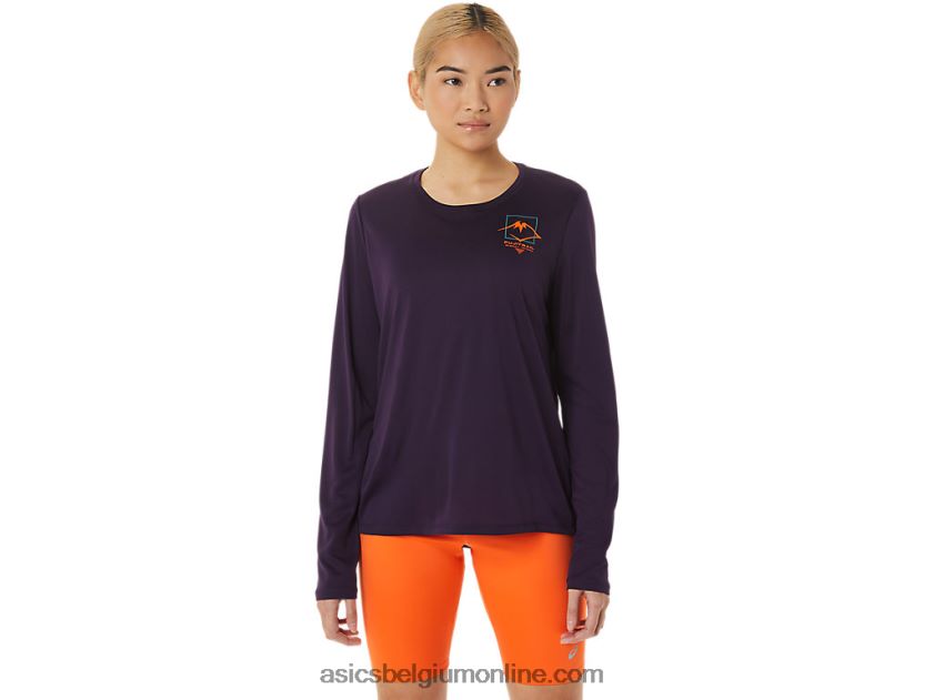 fujitrail-top met lange mouwen voor dames V6HXR23033 nacht schaduw Asics