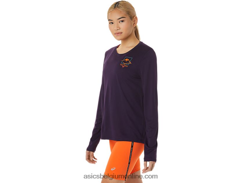 fujitrail-top met lange mouwen voor dames V6HXR23033 nacht schaduw Asics