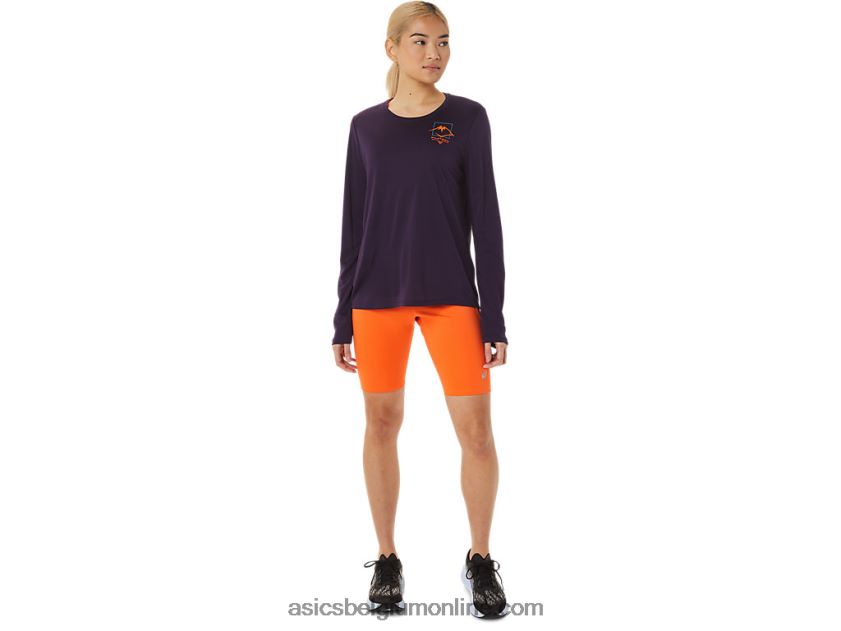 fujitrail-top met lange mouwen voor dames V6HXR23033 nacht schaduw Asics