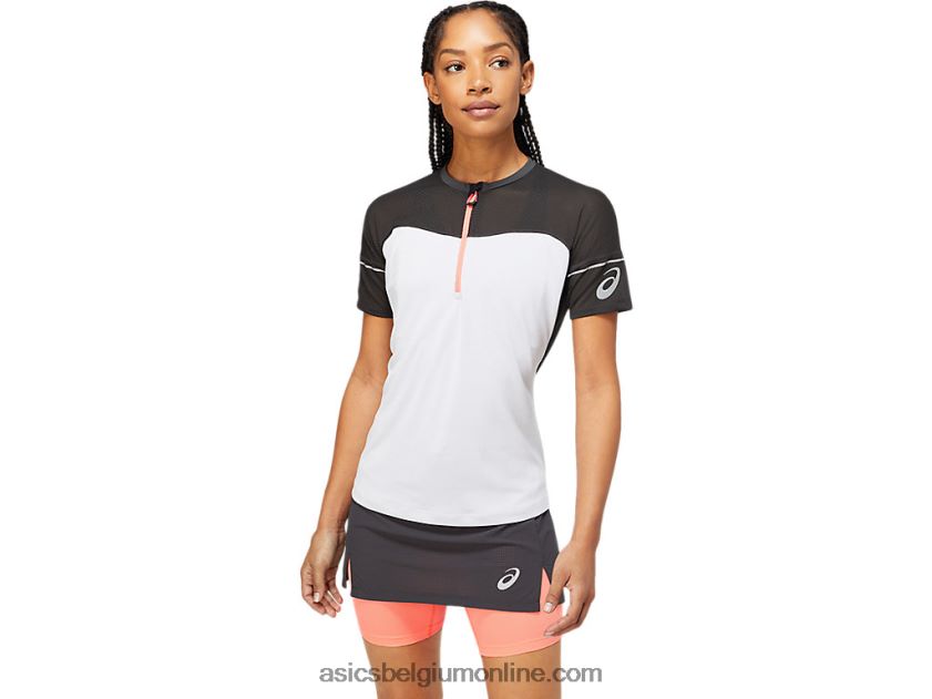 fujitrailtop voor dames V6HXR23854 grafietgrijs/briljantwit Asics