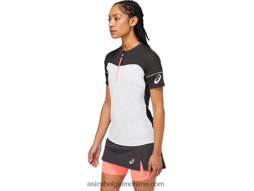 fujitrailtop voor dames V6HXR23854 grafietgrijs/briljantwit Asics