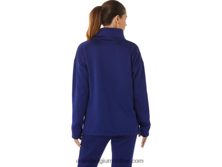 geborstelde gebreide damestrui V6HXR22899 duik blauw Asics
