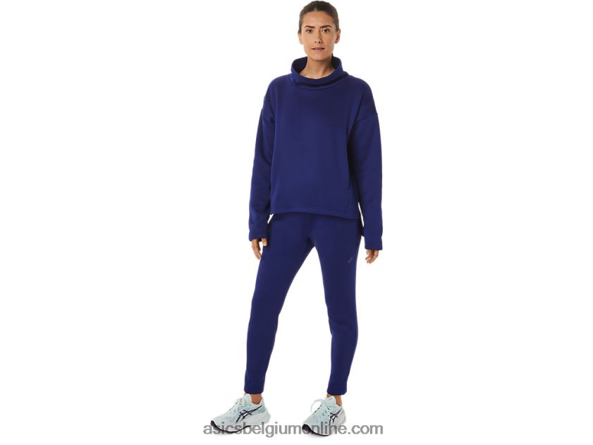 geborstelde gebreide damestrui V6HXR22899 duik blauw Asics