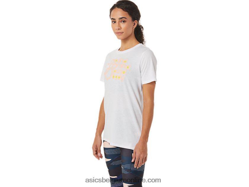 grafisch T-shirt voor dames V6HXR23574 briljant wit Asics
