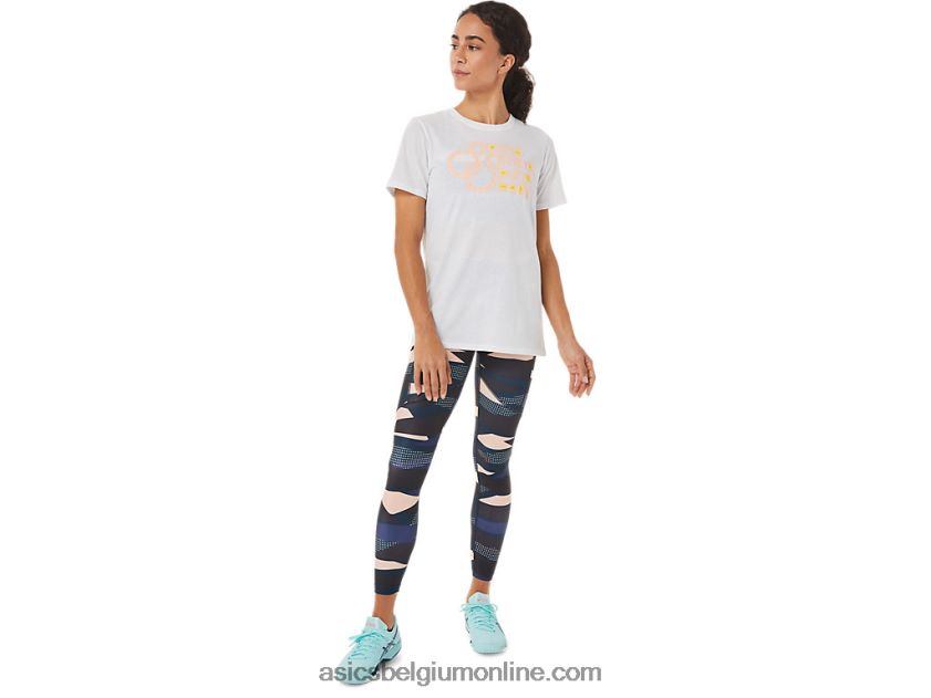 grafisch T-shirt voor dames V6HXR23574 briljant wit Asics