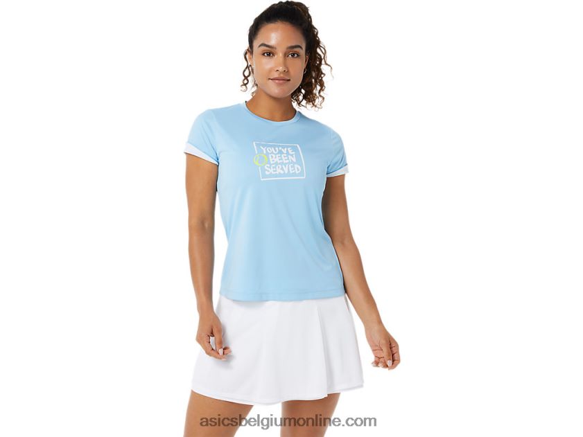 grafisch tennisshirt voor dames V6HXR23491 arctische hemel Asics
