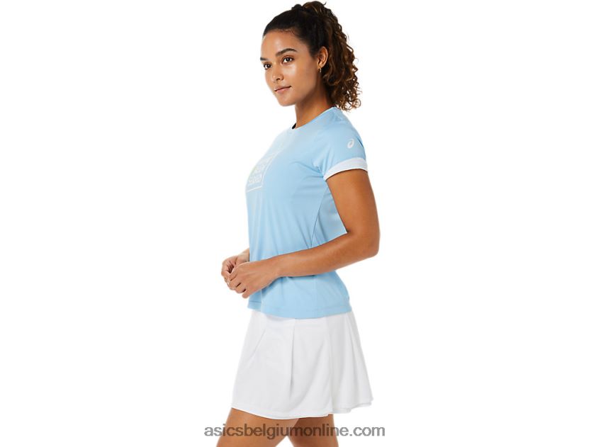 grafisch tennisshirt voor dames V6HXR23491 arctische hemel Asics